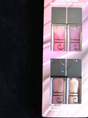 ELF Glow Reviver Plumping Lip Oil Kit Set of 4 NIB